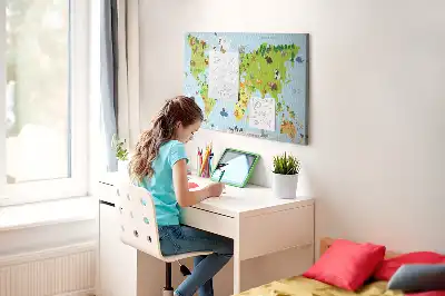 Memobord van kurk Dierenatlas voor kinderen