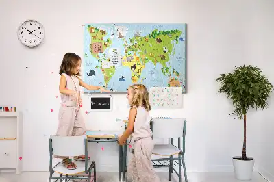 Memobord van kurk Dierenatlas voor kinderen