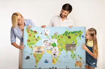 Memobord van kurk Dierenatlas voor kinderen