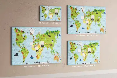 Memobord van kurk Dierenatlas voor kinderen