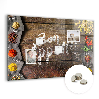 Magnetisch wandbord Het opschrift eet smakelijk