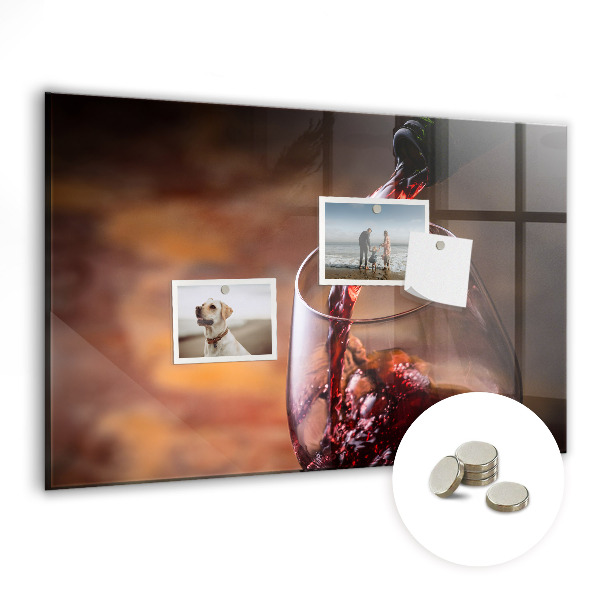 Memobord keuken Een glas wijn