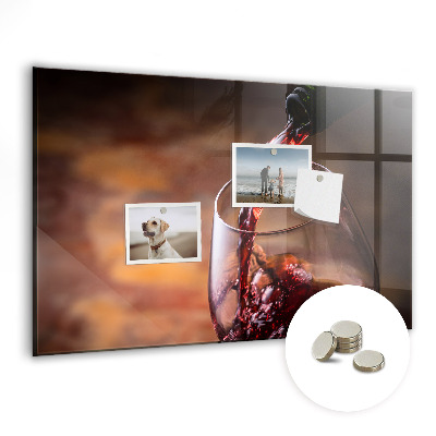 Memobord keuken Een glas wijn