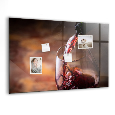 Memobord keuken Een glas wijn