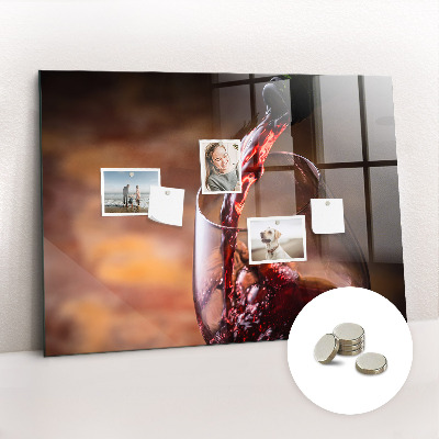 Memobord keuken Een glas wijn