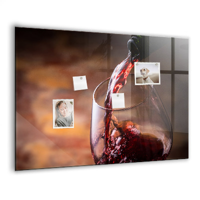 Memobord keuken Een glas wijn