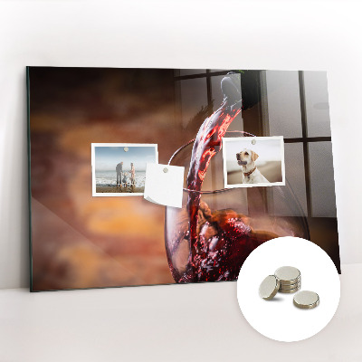 Memobord keuken Een glas wijn