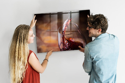 Memobord keuken Een glas wijn