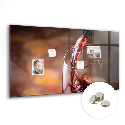 Memobord keuken Een glas wijn