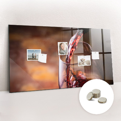 Memobord keuken Een glas wijn