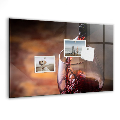 Memobord keuken Een glas wijn