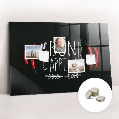 Magnetisch wandbord Opschrift 'Smakelijk eten'