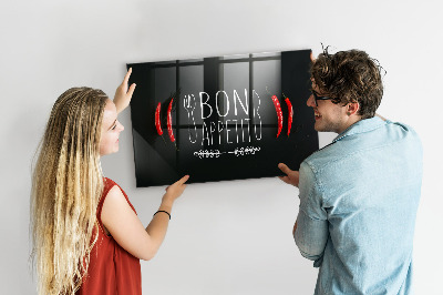 Magnetisch wandbord Opschrift 'Smakelijk eten'