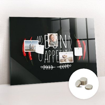 Magnetisch wandbord Opschrift 'Smakelijk eten'