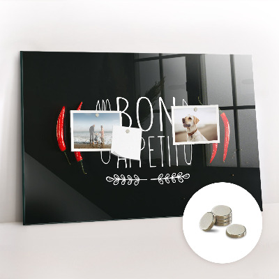 Magnetisch wandbord Opschrift 'Smakelijk eten'