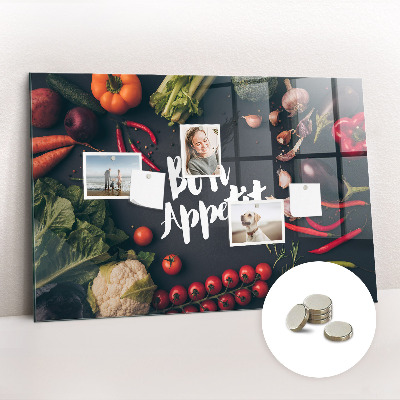 Magnetisch wandbord Opschrift 'Smakelijk eten'