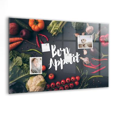 Magnetisch wandbord Opschrift 'Smakelijk eten'