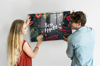 Magnetisch wandbord Opschrift 'Smakelijk eten'