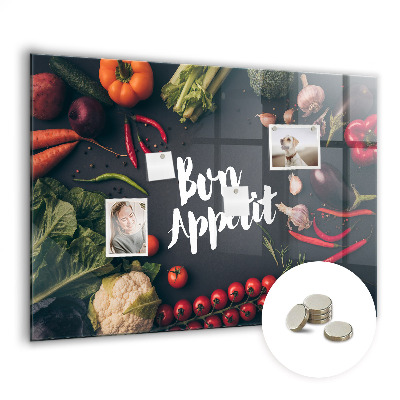 Magnetisch wandbord Opschrift 'Smakelijk eten'