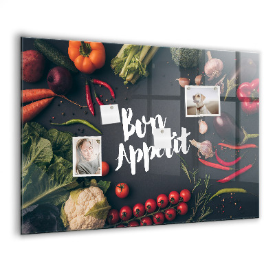 Magnetisch wandbord Opschrift 'Smakelijk eten'