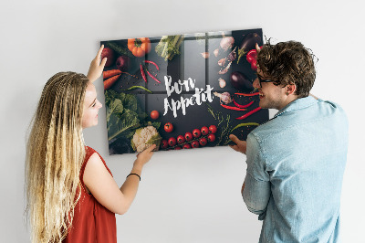 Magnetisch wandbord Opschrift 'Smakelijk eten'