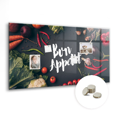 Magnetisch wandbord Opschrift 'Smakelijk eten'