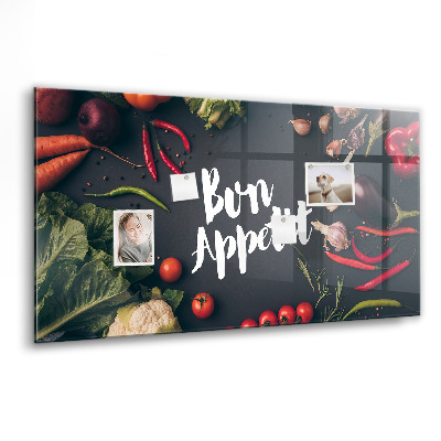 Magnetisch wandbord Opschrift 'Smakelijk eten'