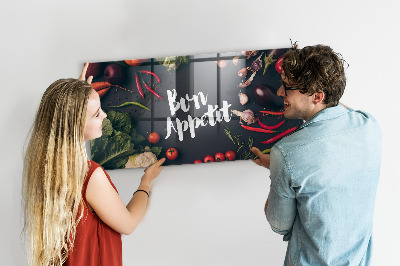 Magnetisch wandbord Opschrift 'Smakelijk eten'