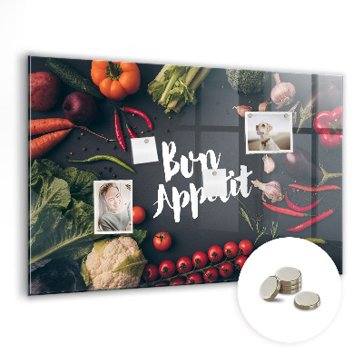 Magnetisch wandbord Opschrift 'Smakelijk eten'