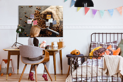 Memobord keuken Een zak verse koffie