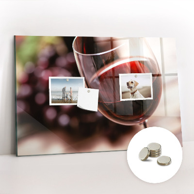 Magnet board Een glas rode wijn