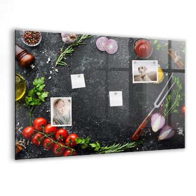 Memobord keuken Groenten op het aanrecht