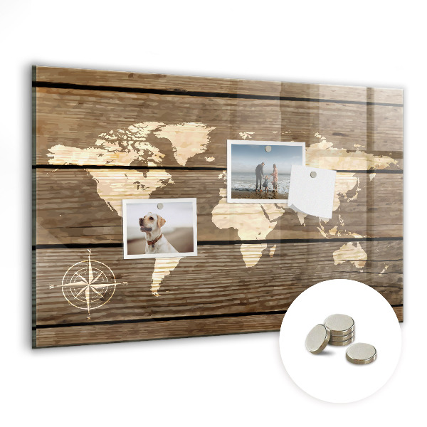 Magnet board Wereldkaart van het bord