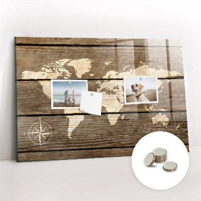 Magnet board Wereldkaart van het bord