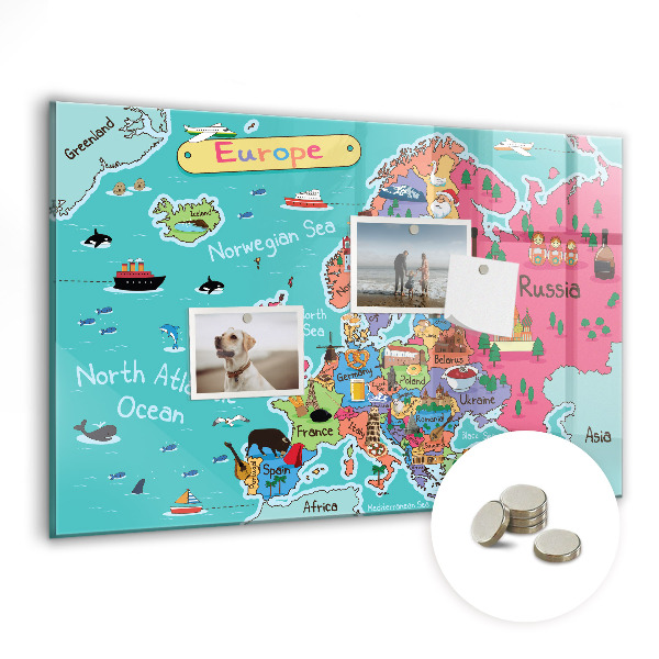 Magnet board Kaart van Europa