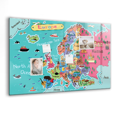 Magnet board Kaart van Europa