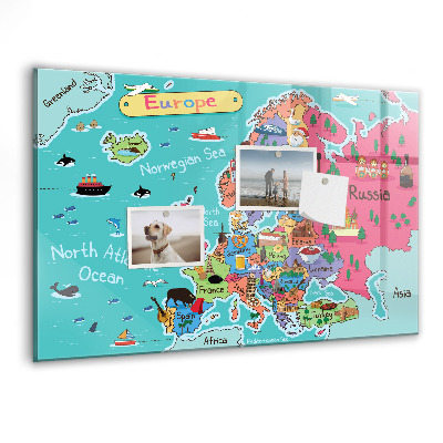 Magnet board Kaart van Europa