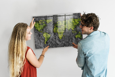 Magnetisch wandbord Wereldkaart