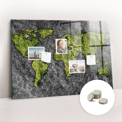 Magnetisch wandbord Wereldkaart