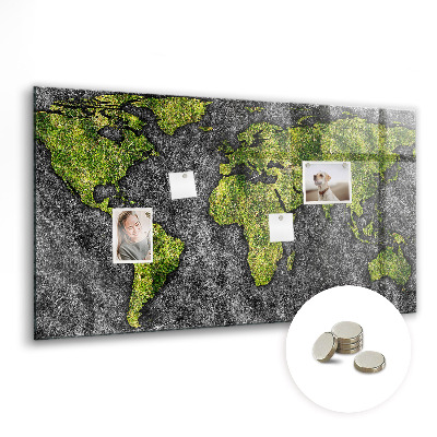 Magnetisch wandbord Wereldkaart