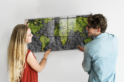Magnetisch wandbord Wereldkaart