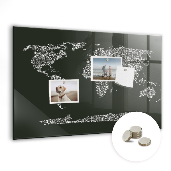 Magnetisch wandbord Namen van de continenten