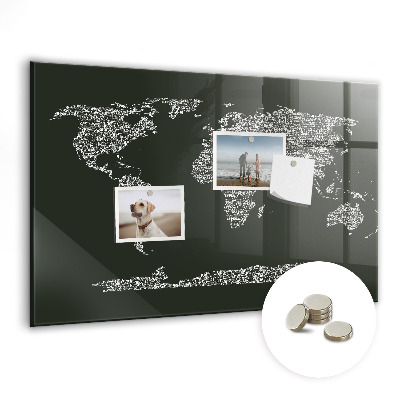 Magnetisch wandbord Namen van de continenten