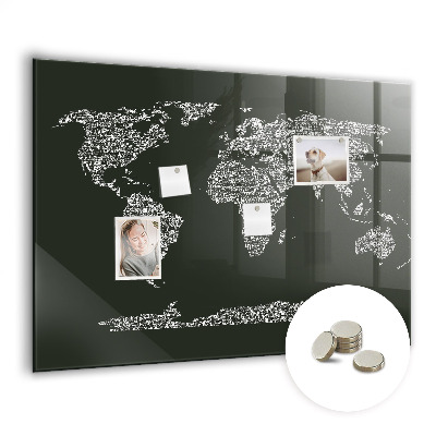 Magnetisch wandbord Namen van de continenten