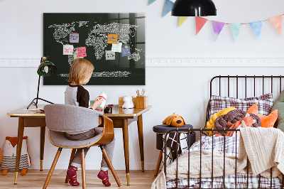 Magnetisch wandbord Namen van de continenten