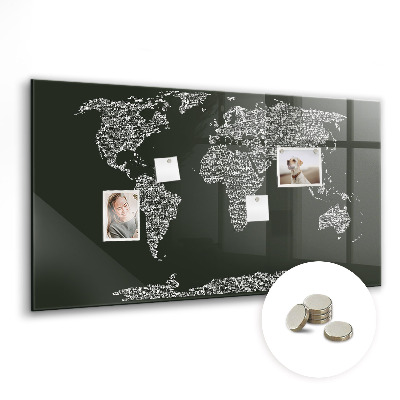 Magnetisch wandbord Namen van de continenten