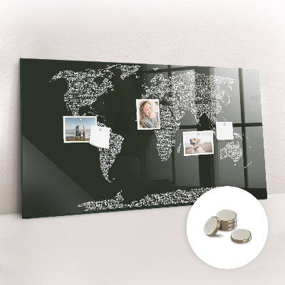 Magnetisch wandbord Namen van de continenten