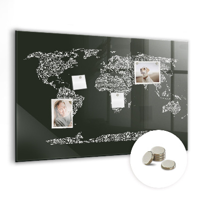 Magnetisch wandbord Namen van de continenten