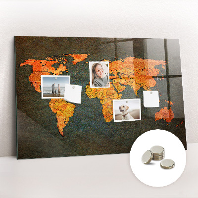 Memobord keuken Wereldkaart