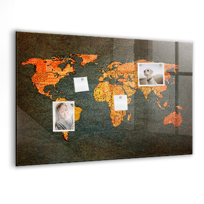 Memobord keuken Wereldkaart